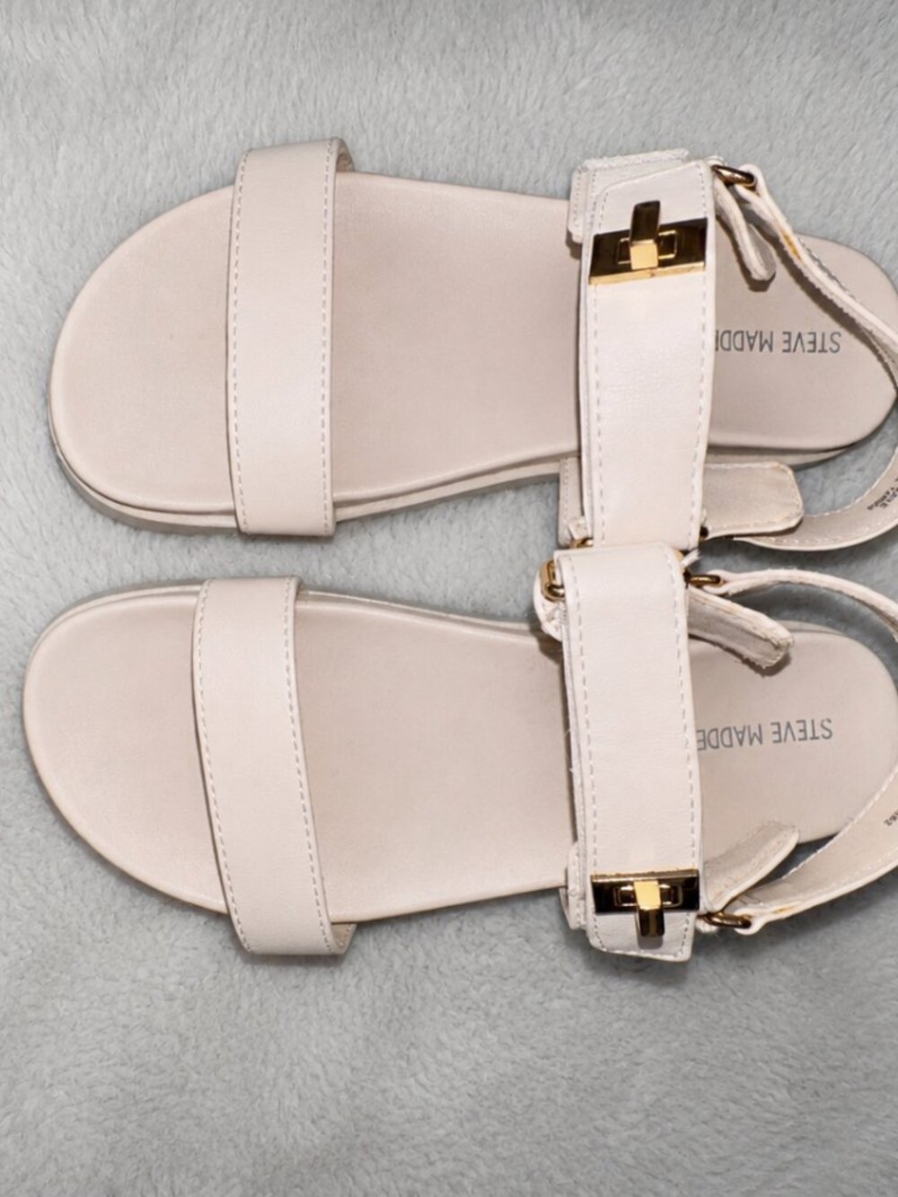 Steve Madden White Strap Sandals - size 3